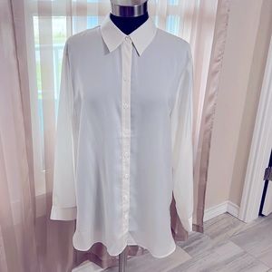 Chicos Cream/off white sheer Button Down Shirt